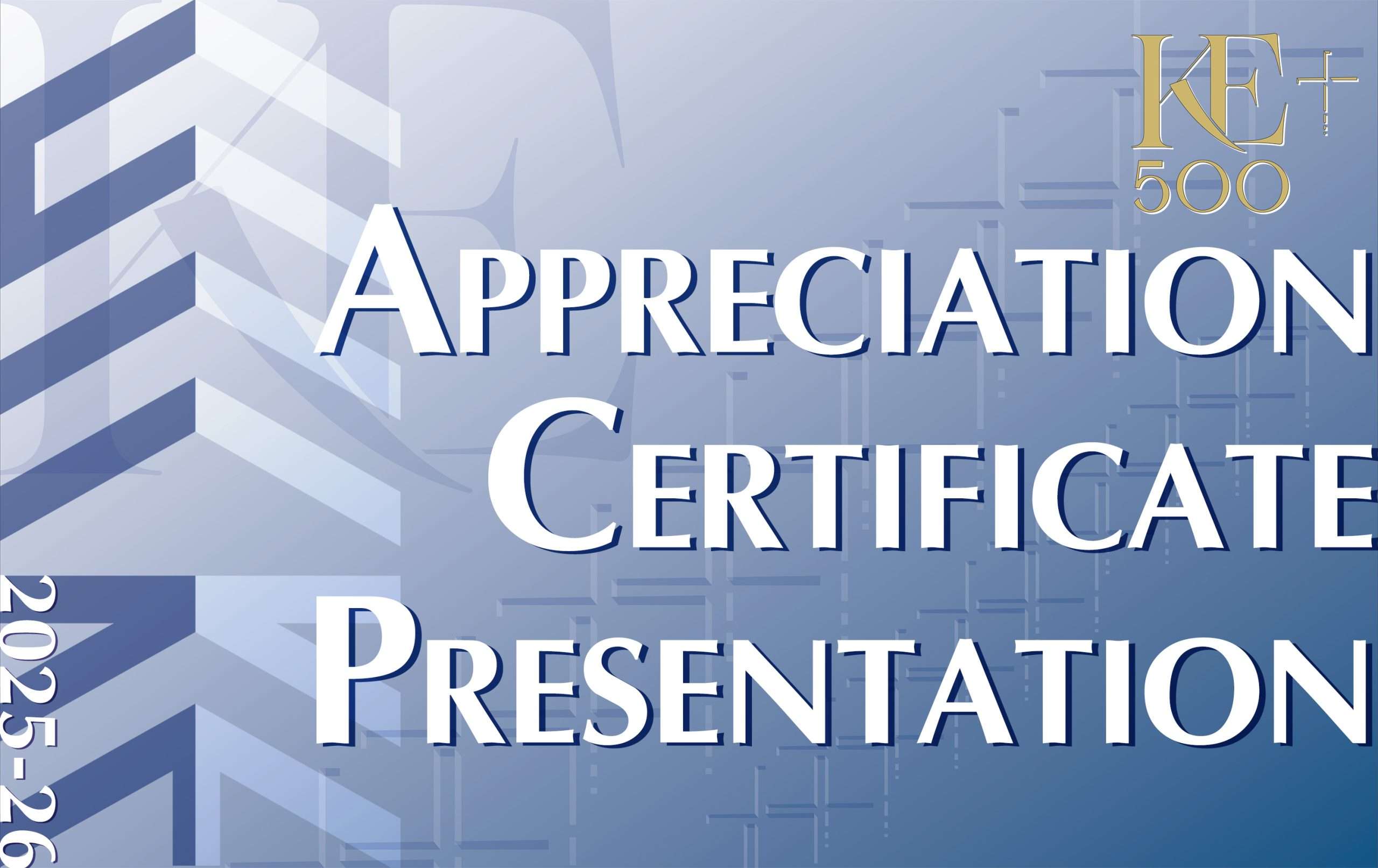 KE+ 500 Appreciation Certificate Presentation